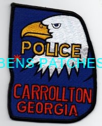 GEORGIA,CARROLLTON POLICE 6 STATE SHAPED